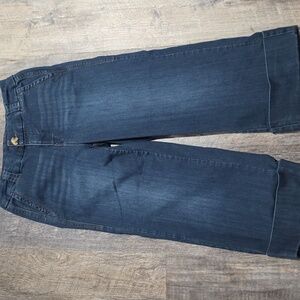 One 5 One Capri Jeans Womens Size 10 Blue Denim Faux Back Pocket